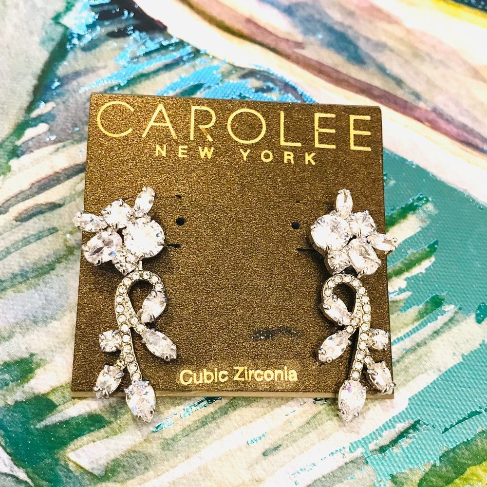 CAROLEE NEW YORK CUBIC ZIRCONIA EARRINGS 2 IN 1